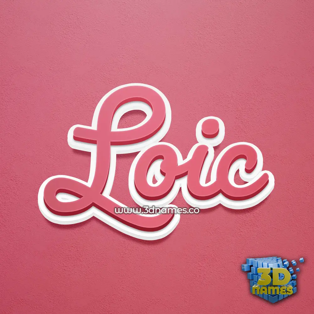 loic in Red Scribble style - 3D name wallpaper