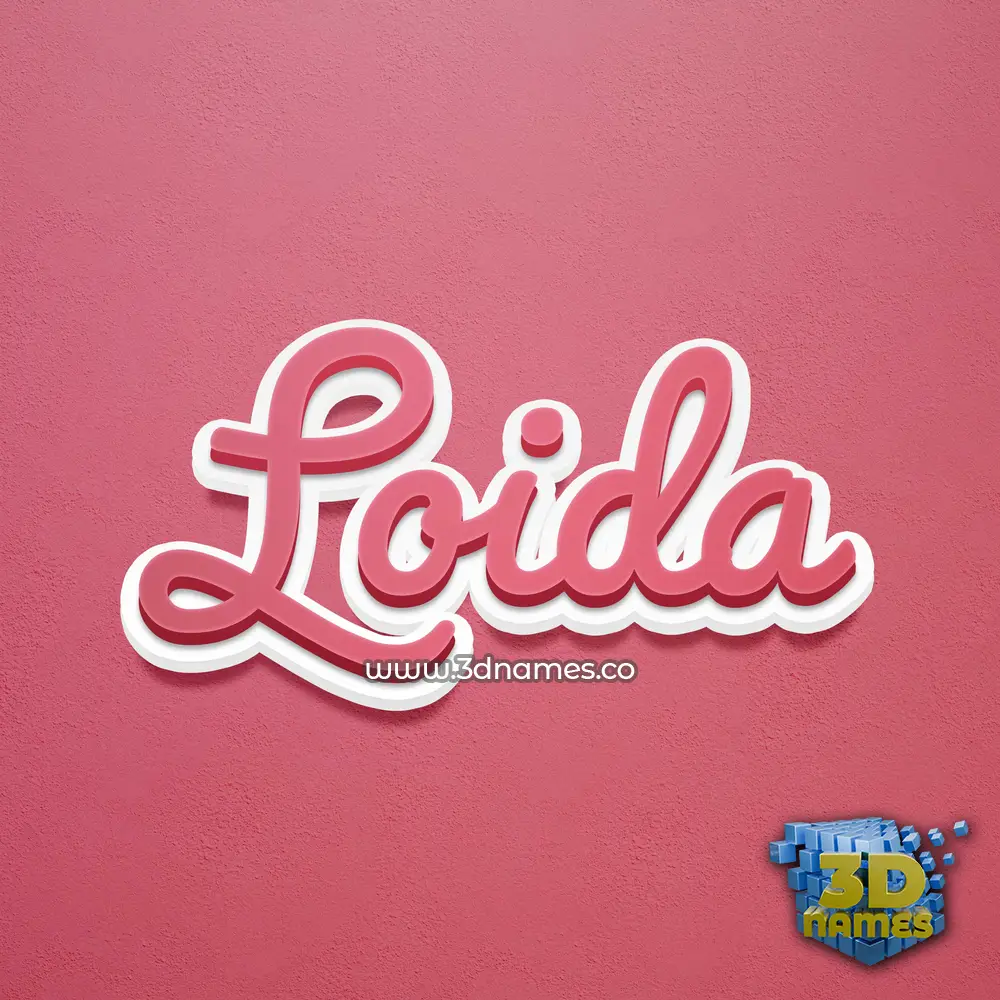 loida in Red Scribble style - 3D name wallpaper