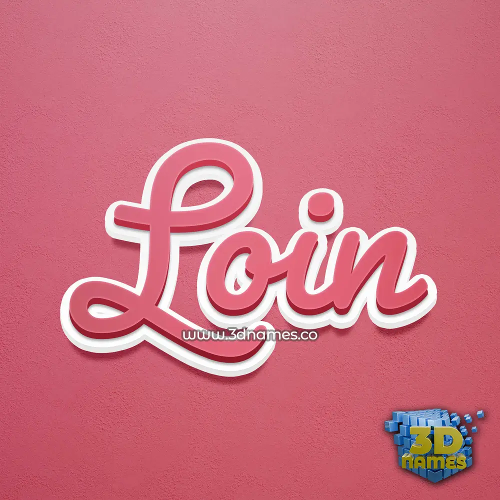 loin in Red Scribble style - 3D name wallpaper