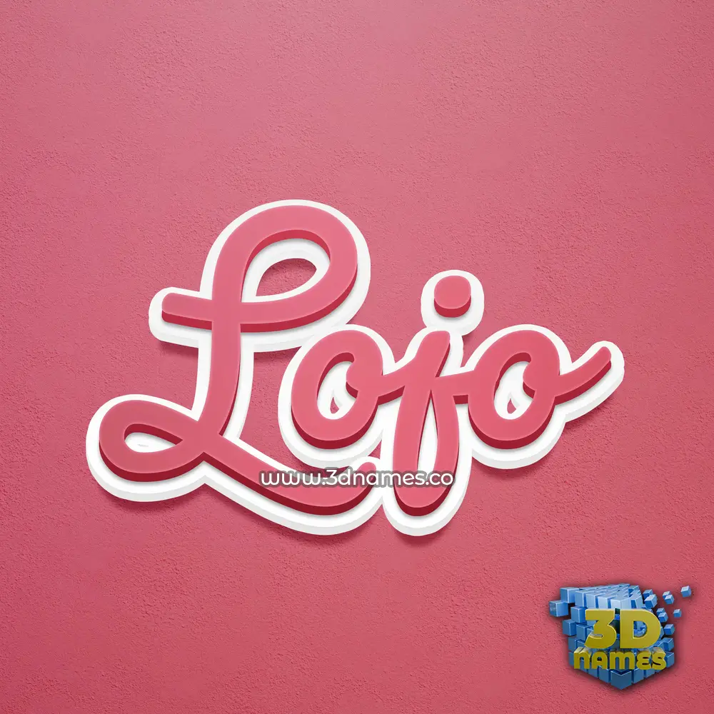 lojo in Red Scribble style - 3D name wallpaper