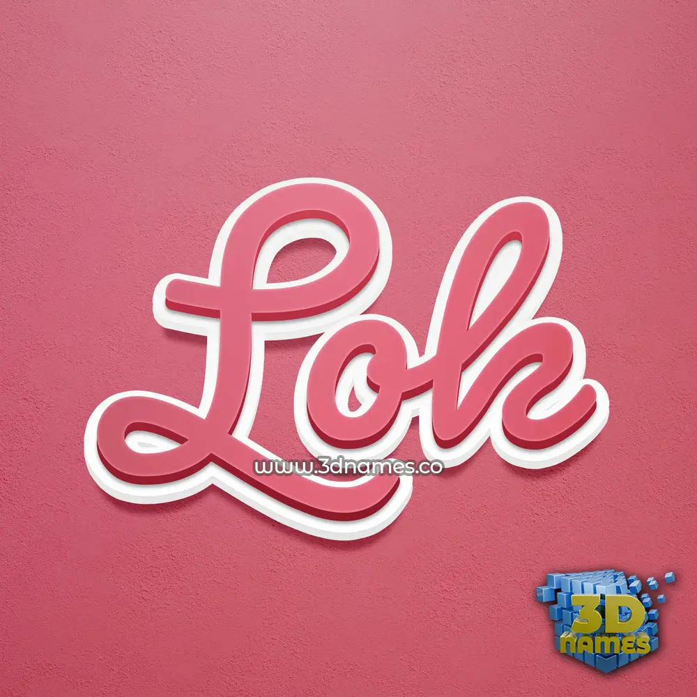 lok in Red Scribble style - 3D name wallpaper