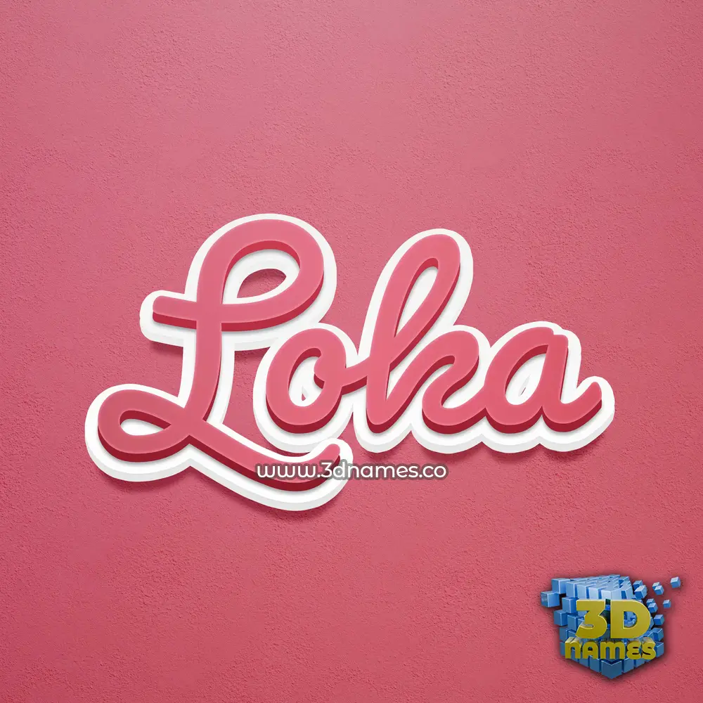 loka in Red Scribble style - 3D name wallpaper