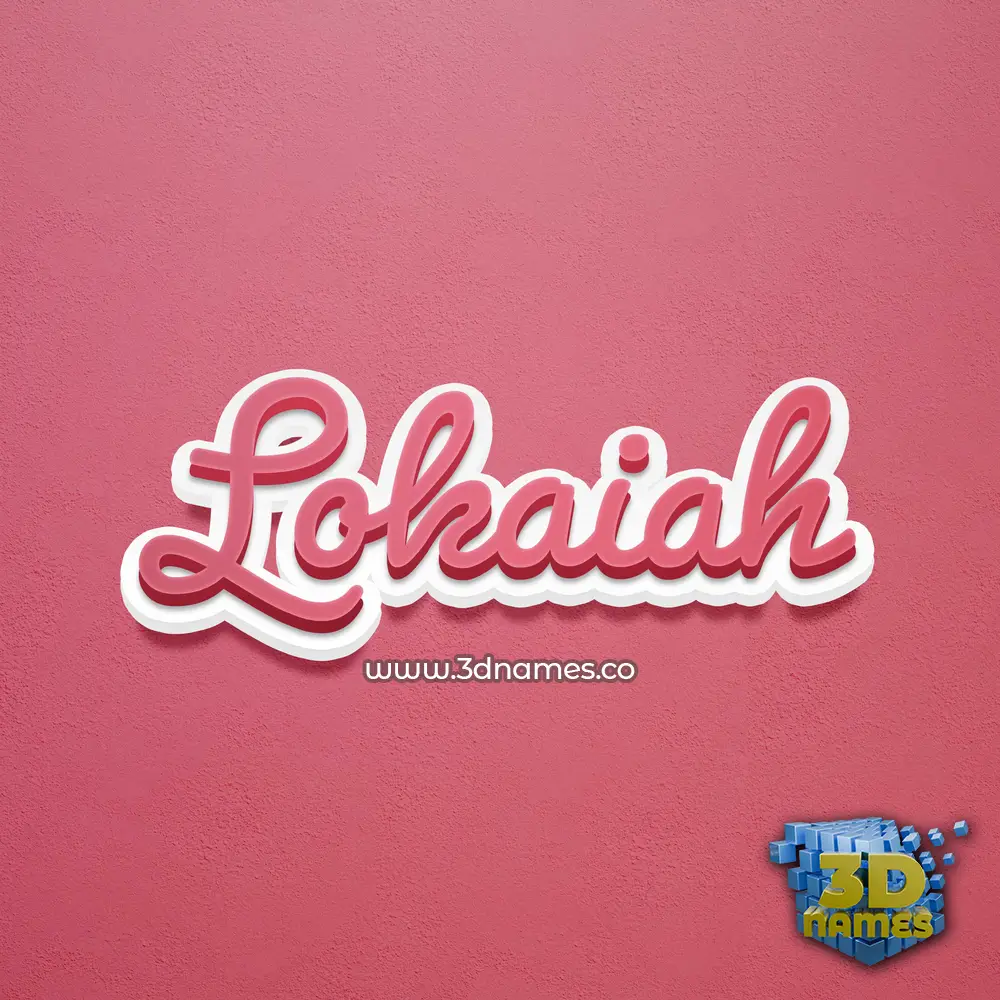 lokaiah in Red Scribble style - 3D name wallpaper