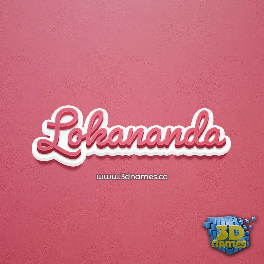 lokananda in Red Scribble style - 3D name wallpaper