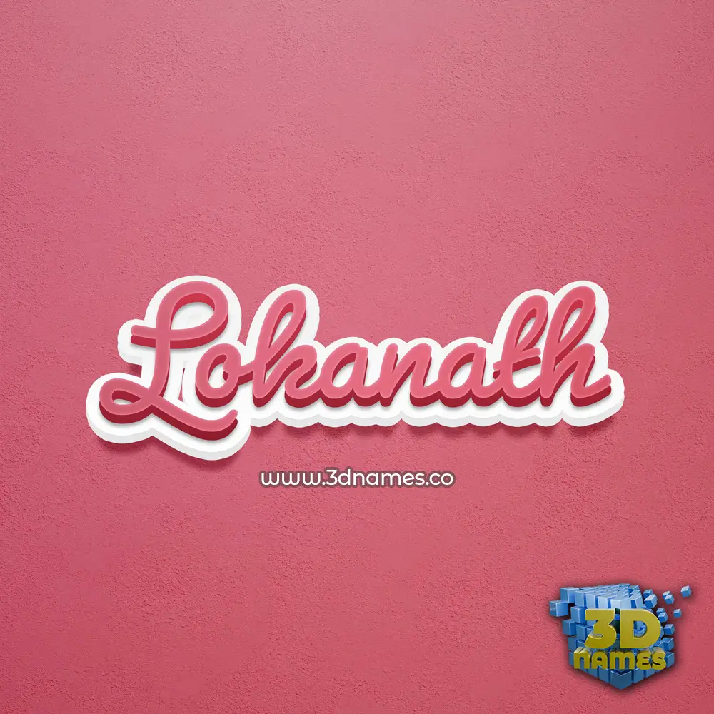 lokanath in Red Scribble style - 3D name wallpaper