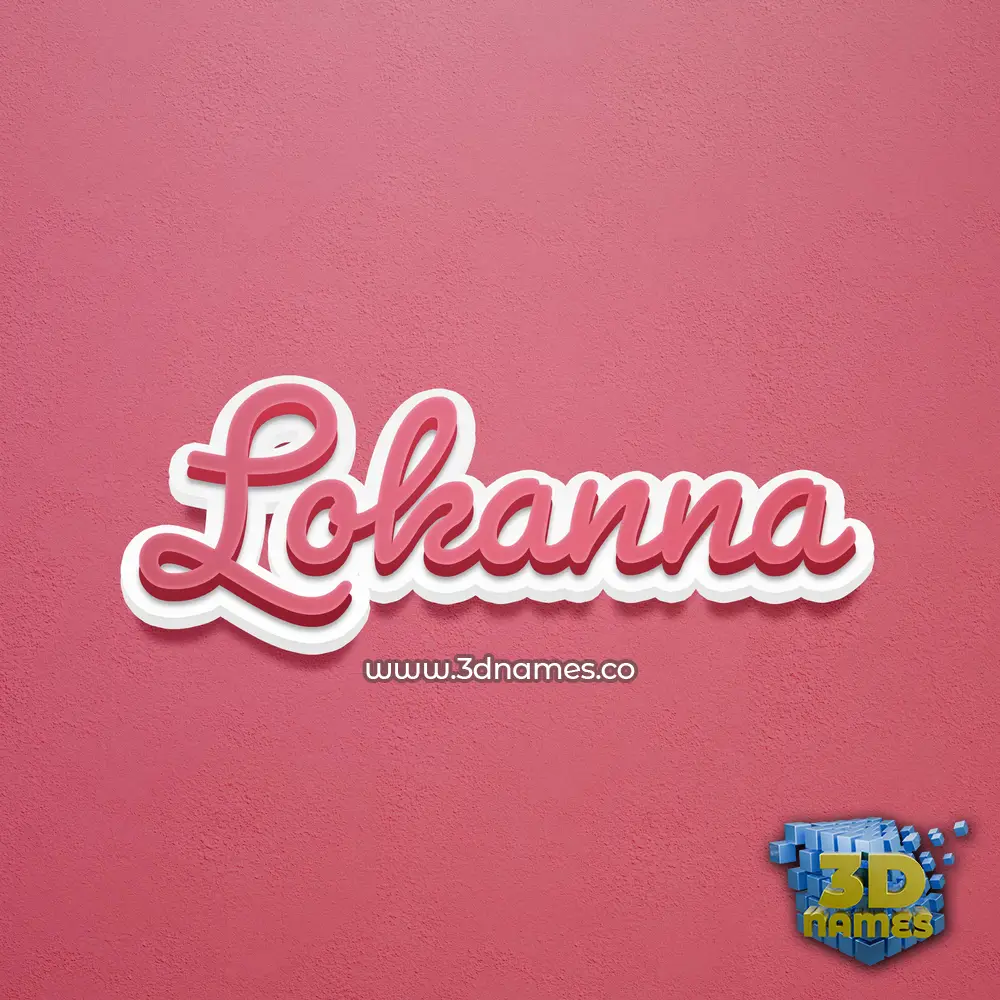 lokanna in Red Scribble style - 3D name wallpaper