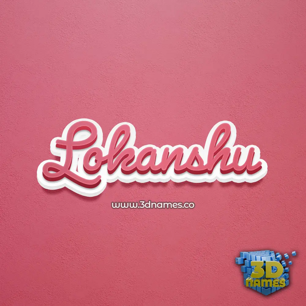 lokanshu in Red Scribble style - 3D name wallpaper
