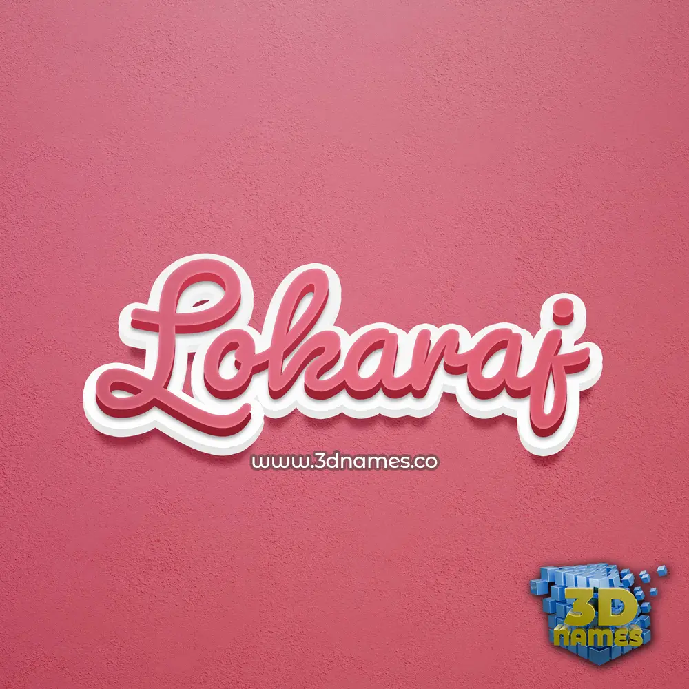 lokaraj in Red Scribble style - 3D name wallpaper