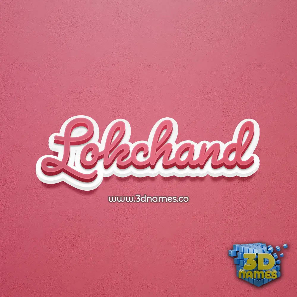 lokchand in Red Scribble style - 3D name wallpaper