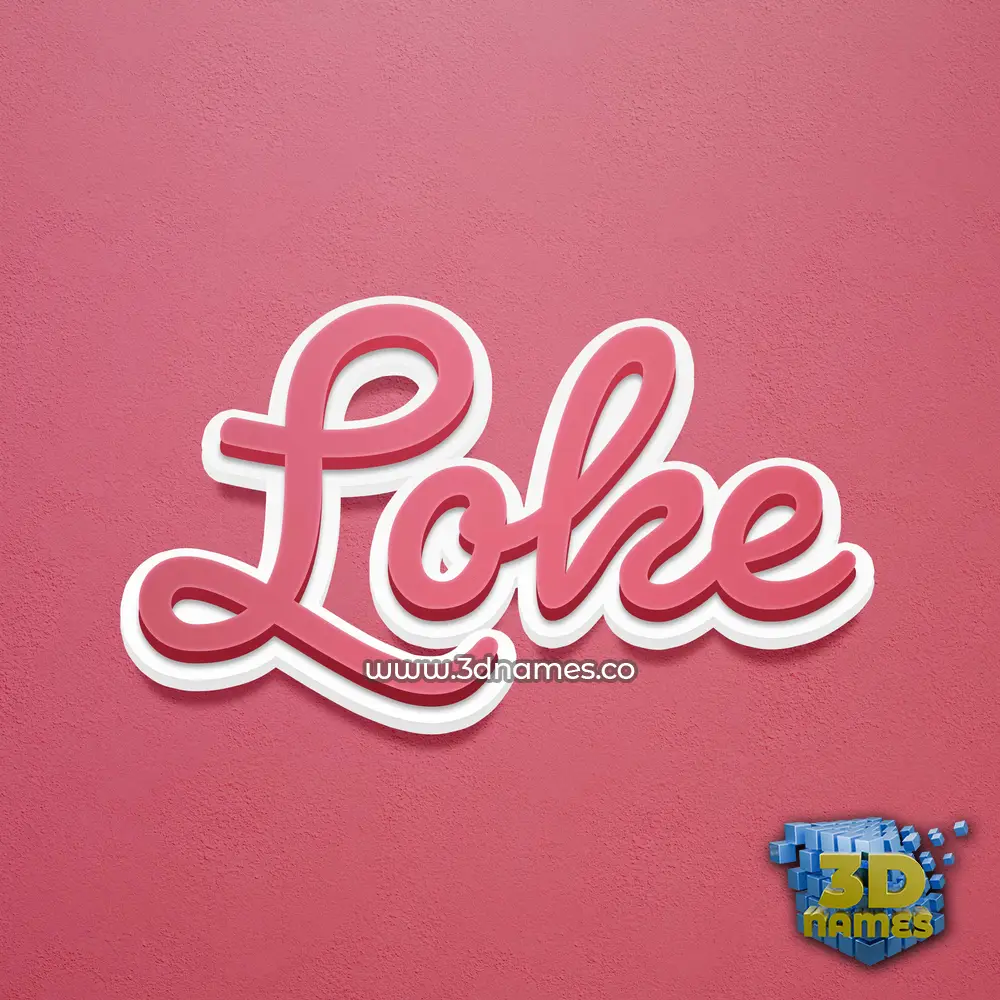 loke in Red Scribble style - 3D name wallpaper