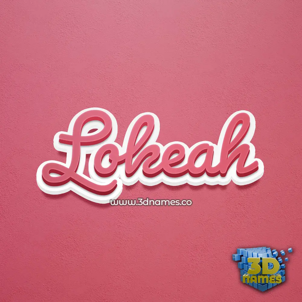 lokeah in Red Scribble style - 3D name wallpaper