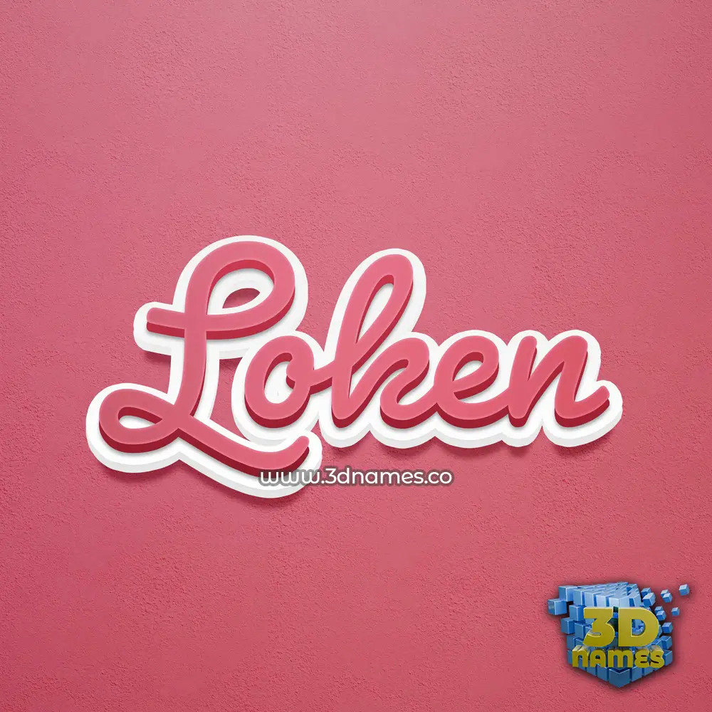 loken in Red Scribble style - 3D name wallpaper