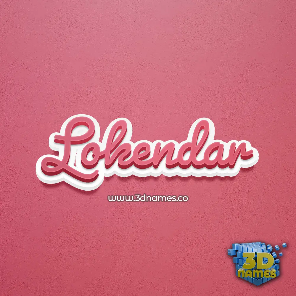 lokendar in Red Scribble style - 3D name wallpaper