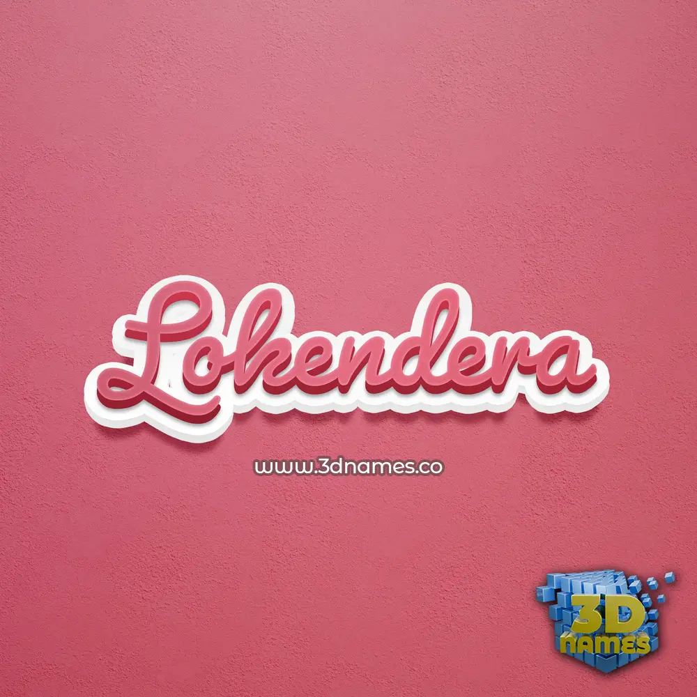 lokendera in Red Scribble style - 3D name wallpaper