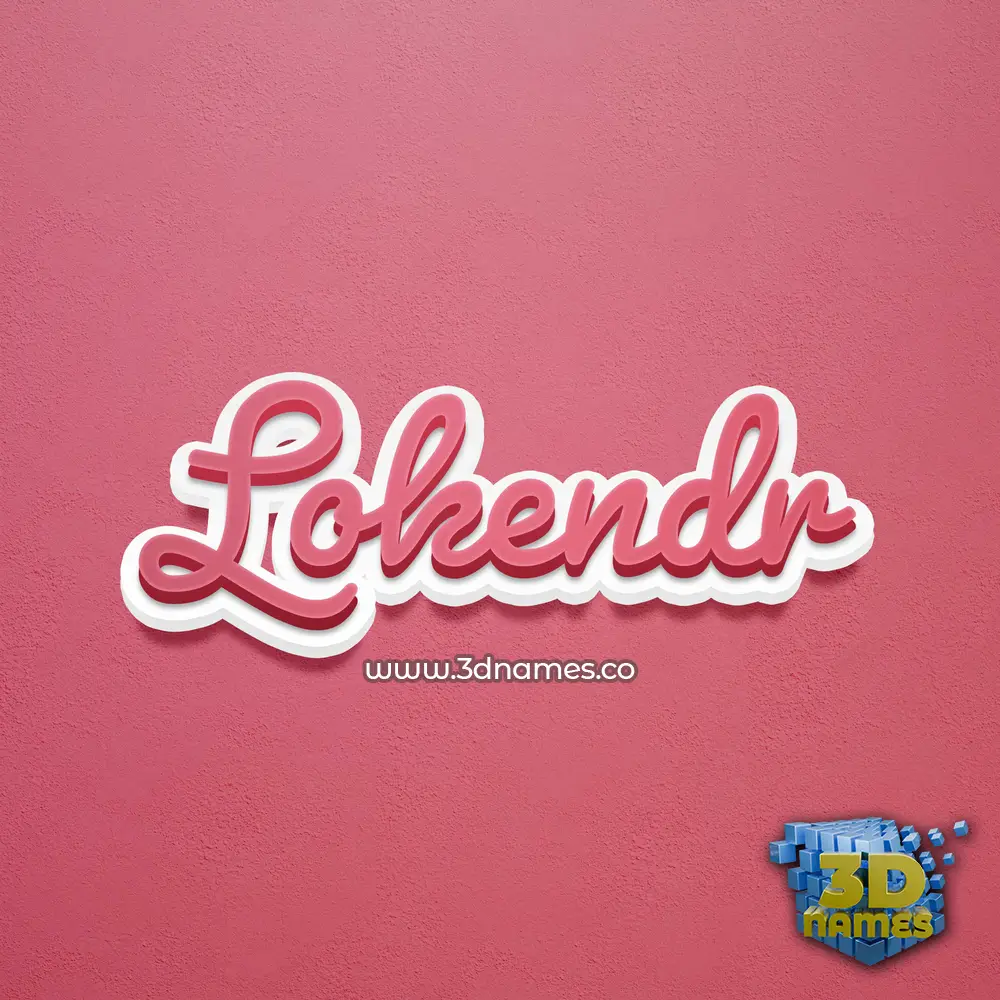 lokendr in Red Scribble style - 3D name wallpaper