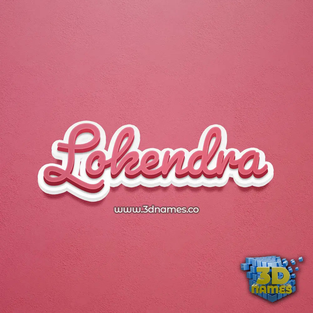 lokendra in Red Scribble style - 3D name wallpaper