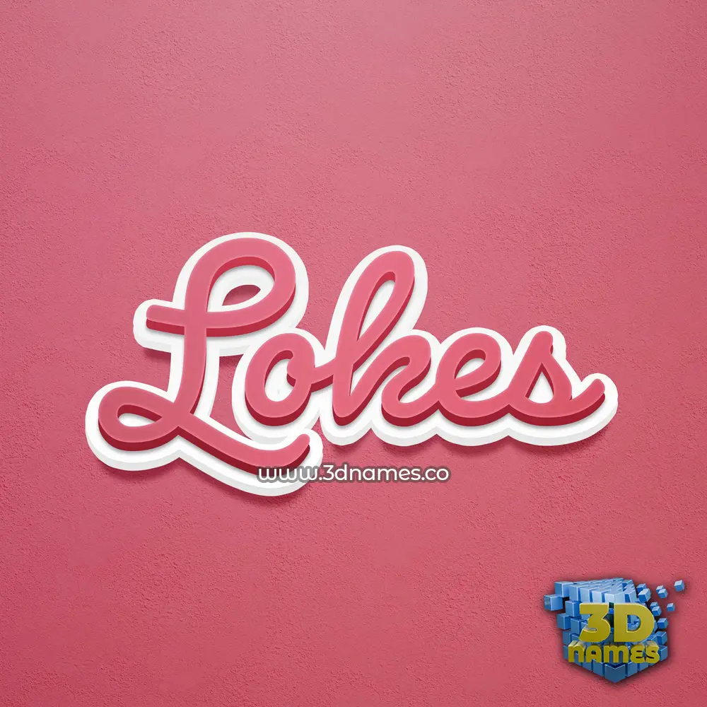 lokes in Red Scribble style - 3D name wallpaper
