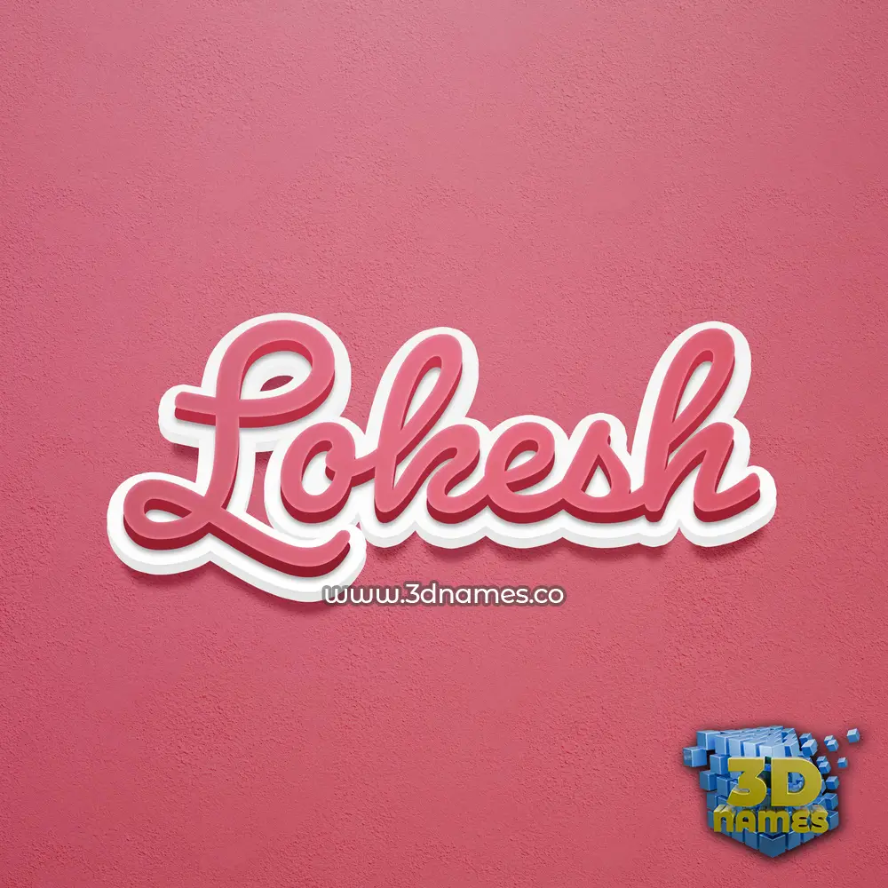 lokesh in Red Scribble style - 3D name wallpaper