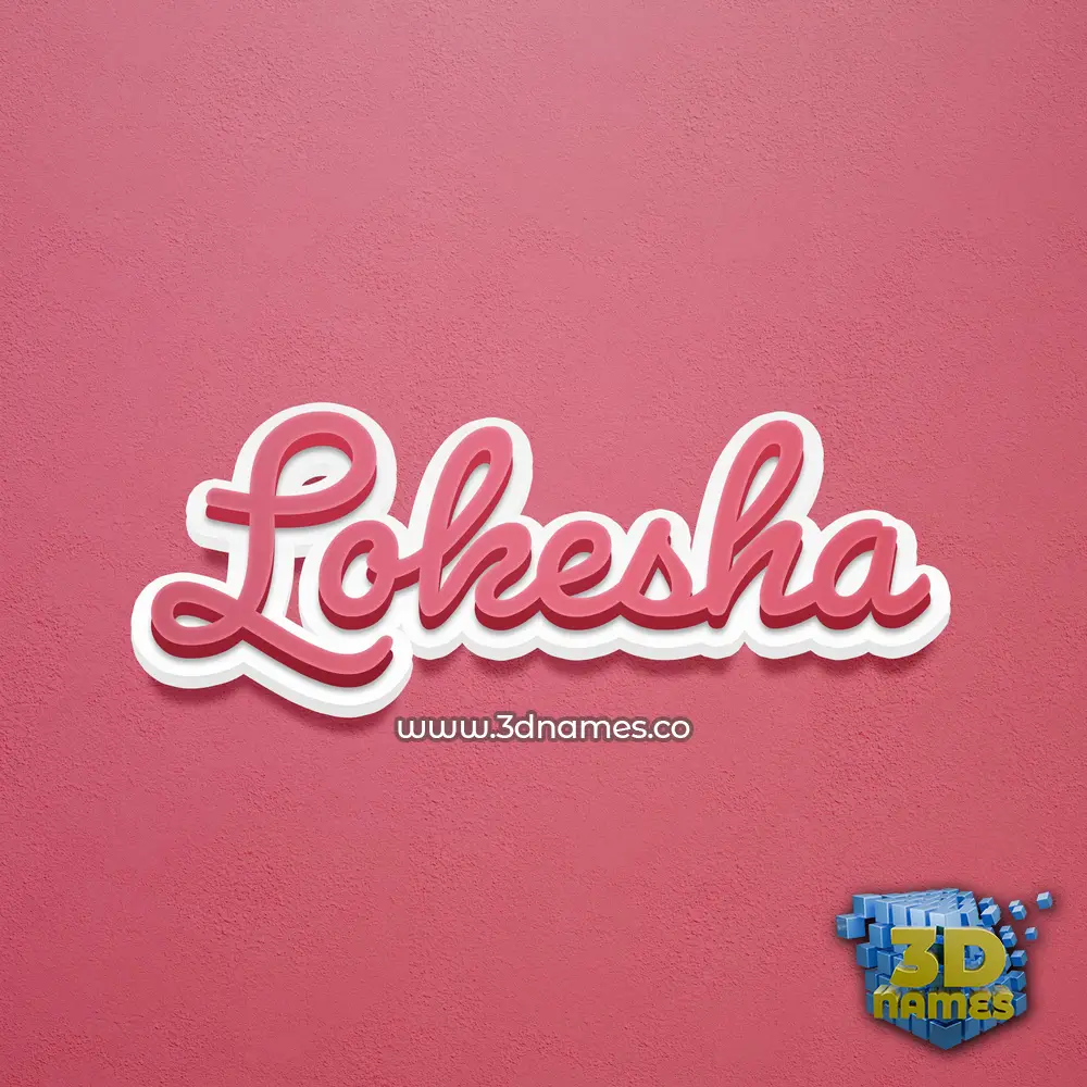 lokesha in Red Scribble style - 3D name wallpaper