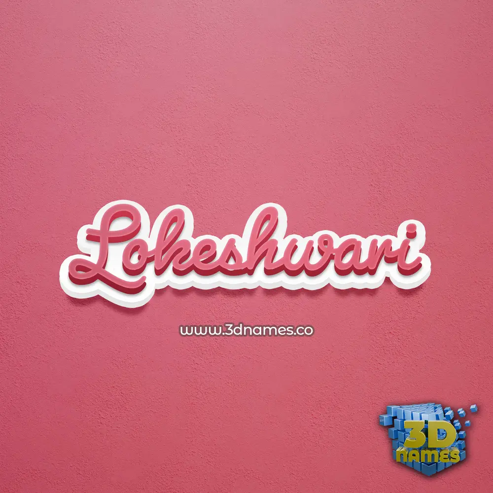 lokeshwari in Red Scribble style - 3D name wallpaper