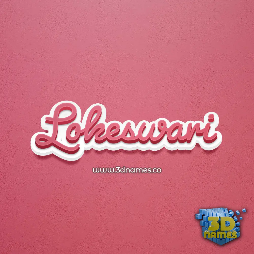 lokeswari in Red Scribble style - 3D name wallpaper