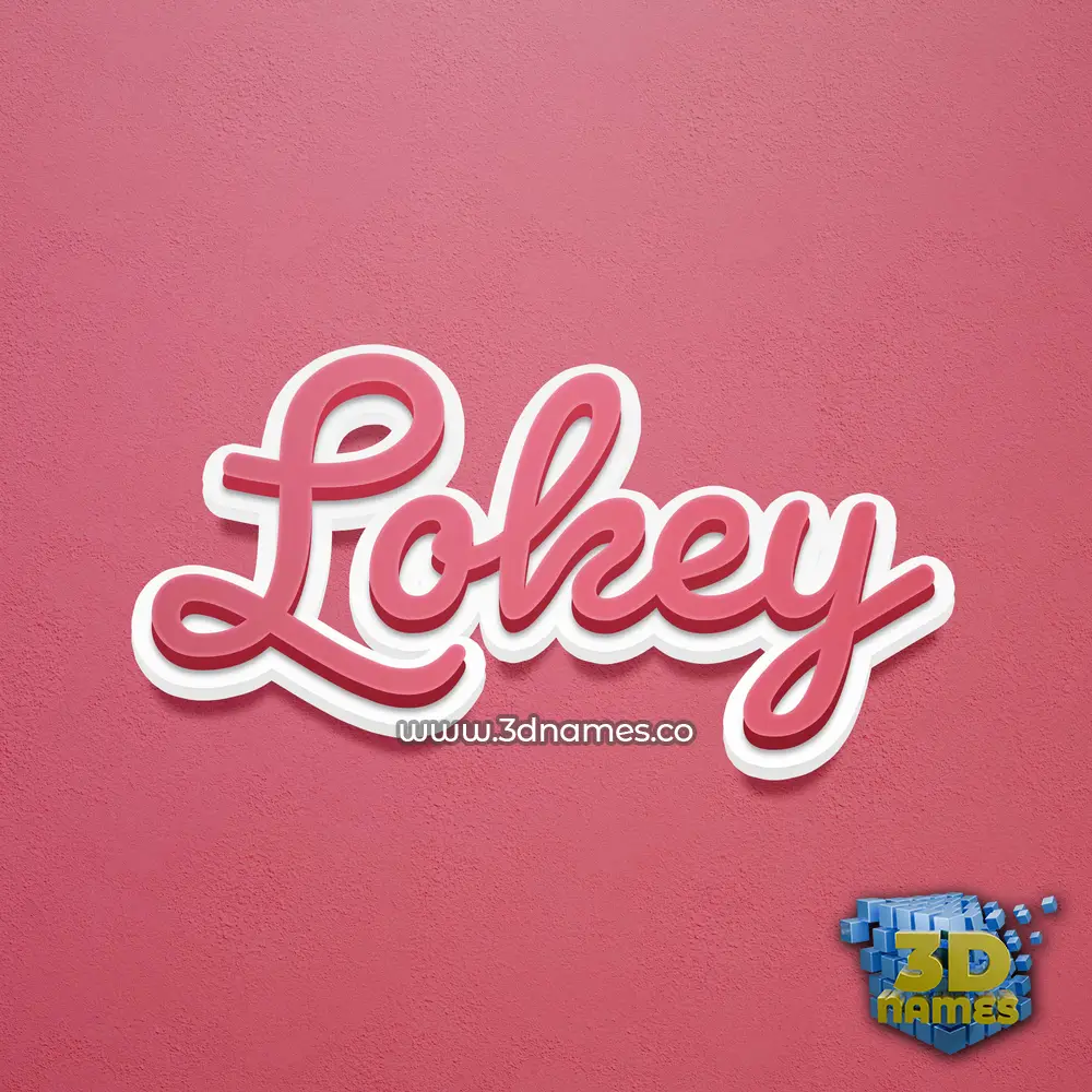 lokey in Red Scribble style - 3D name wallpaper