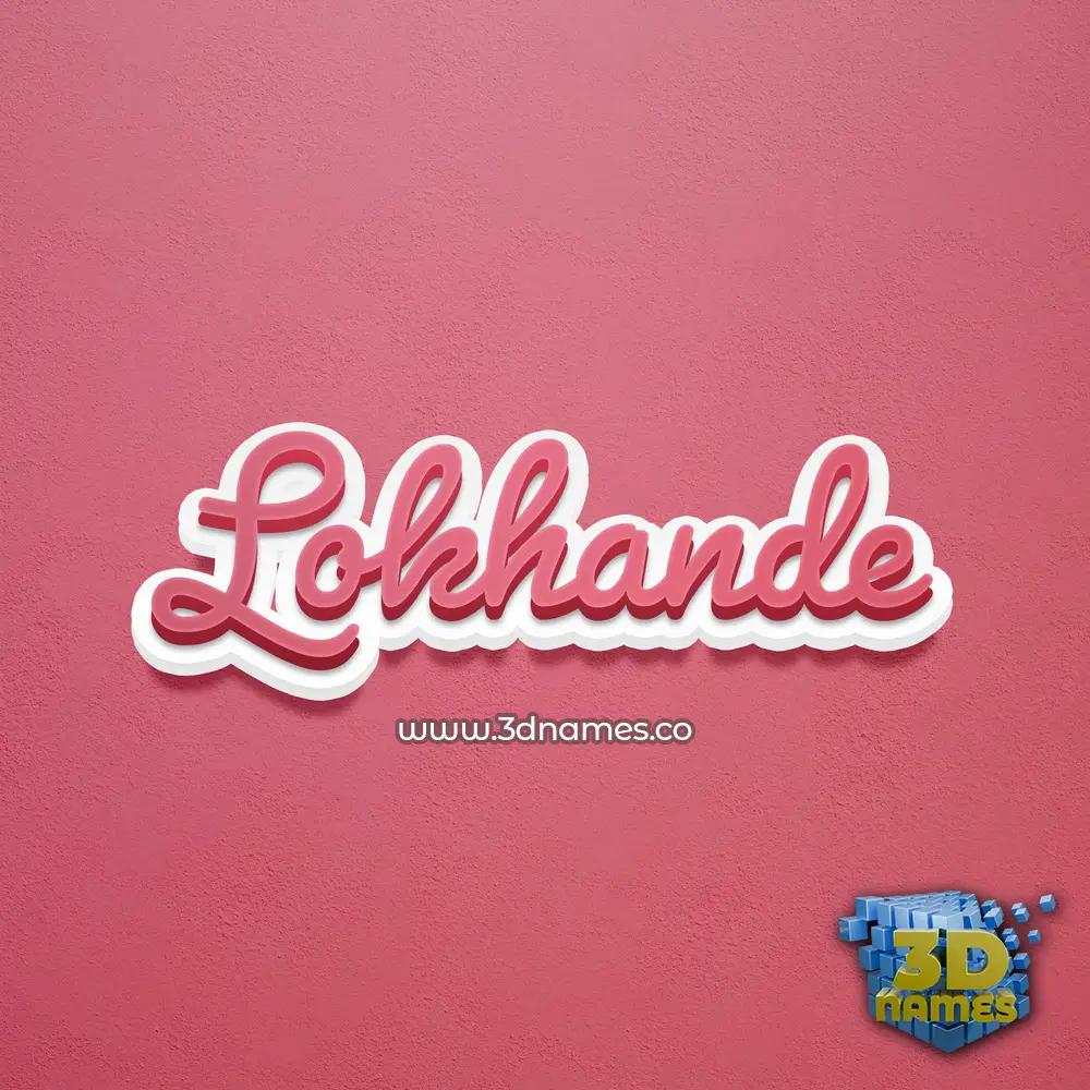 lokhande in Red Scribble style - 3D name wallpaper