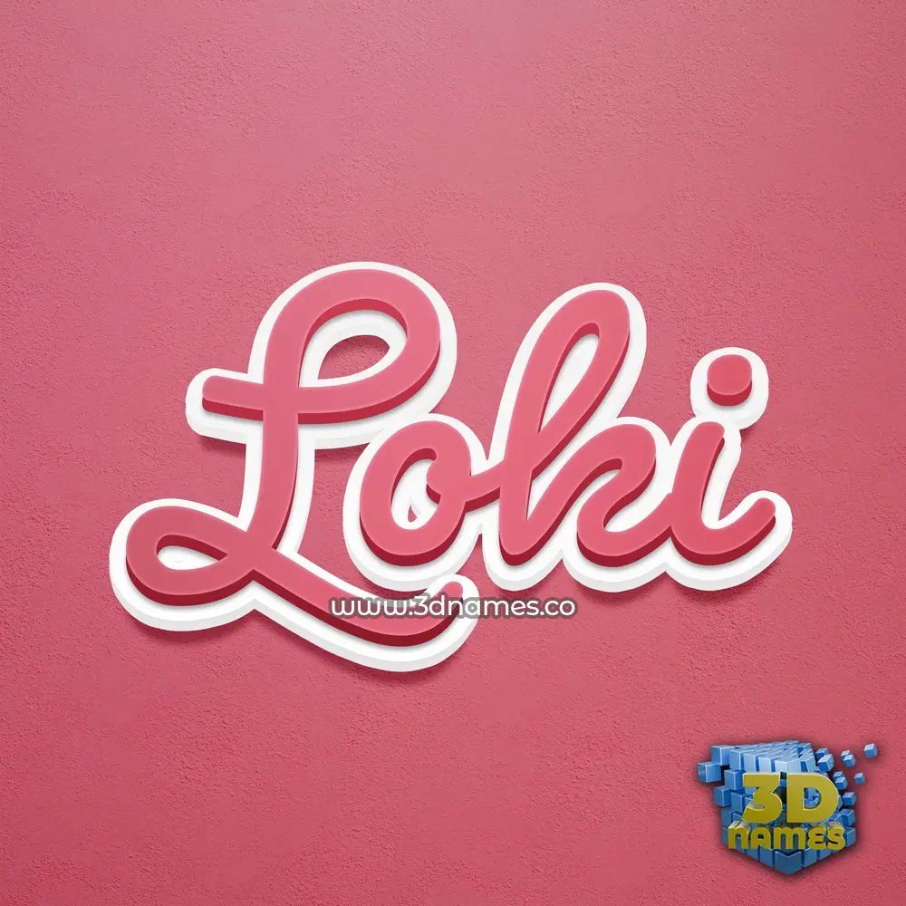 loki in Red Scribble style - 3D name wallpaper