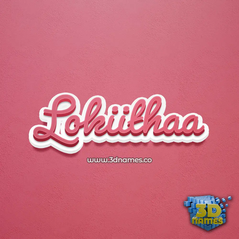 lokiithaa in Red Scribble style - 3D name wallpaper