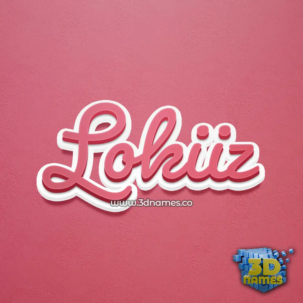 lokiiz in Red Scribble style - 3D name wallpaper