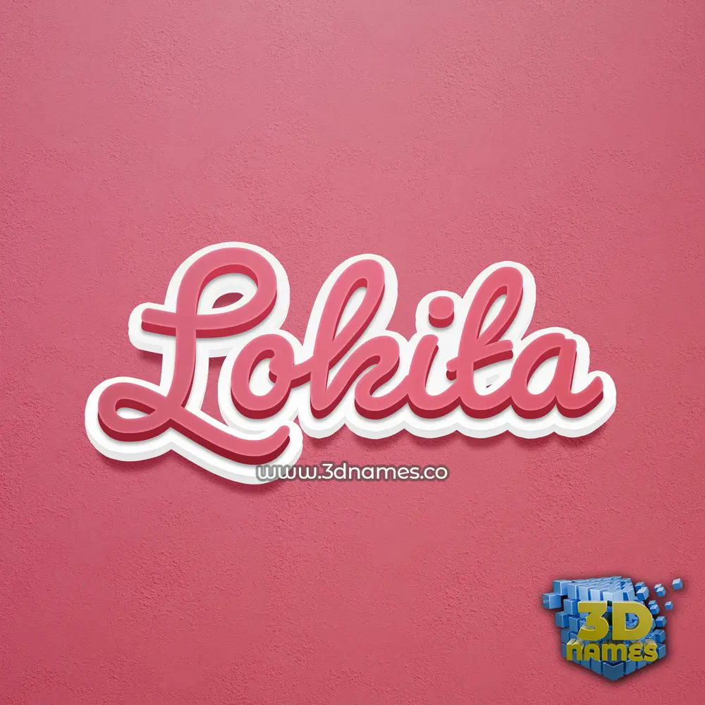 lokita in Red Scribble style - 3D name wallpaper