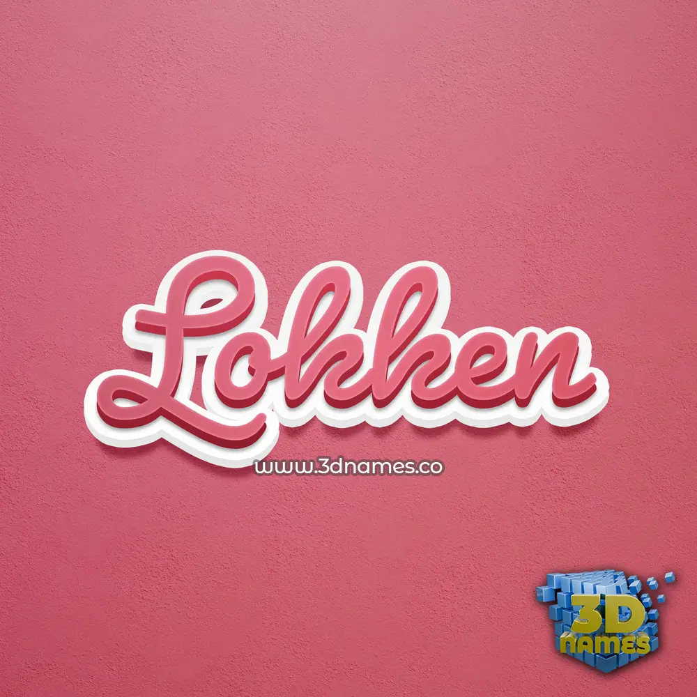 lokken in Red Scribble style - 3D name wallpaper