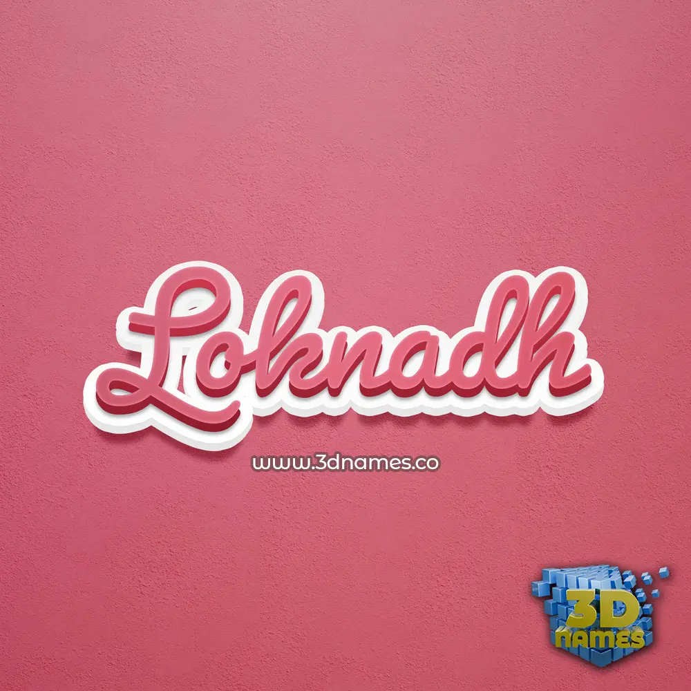 loknadh in Red Scribble style - 3D name wallpaper