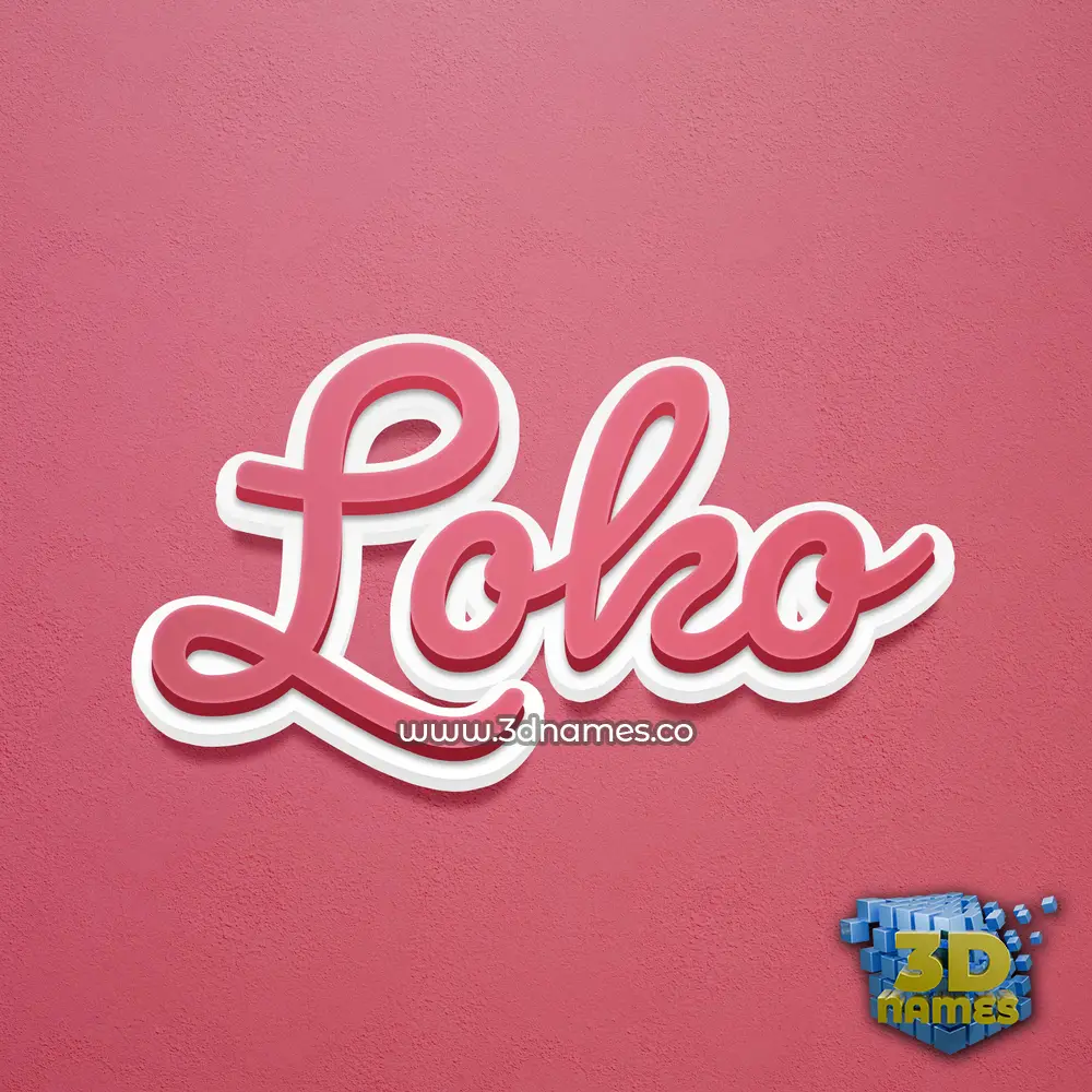 loko in Red Scribble style - 3D name wallpaper