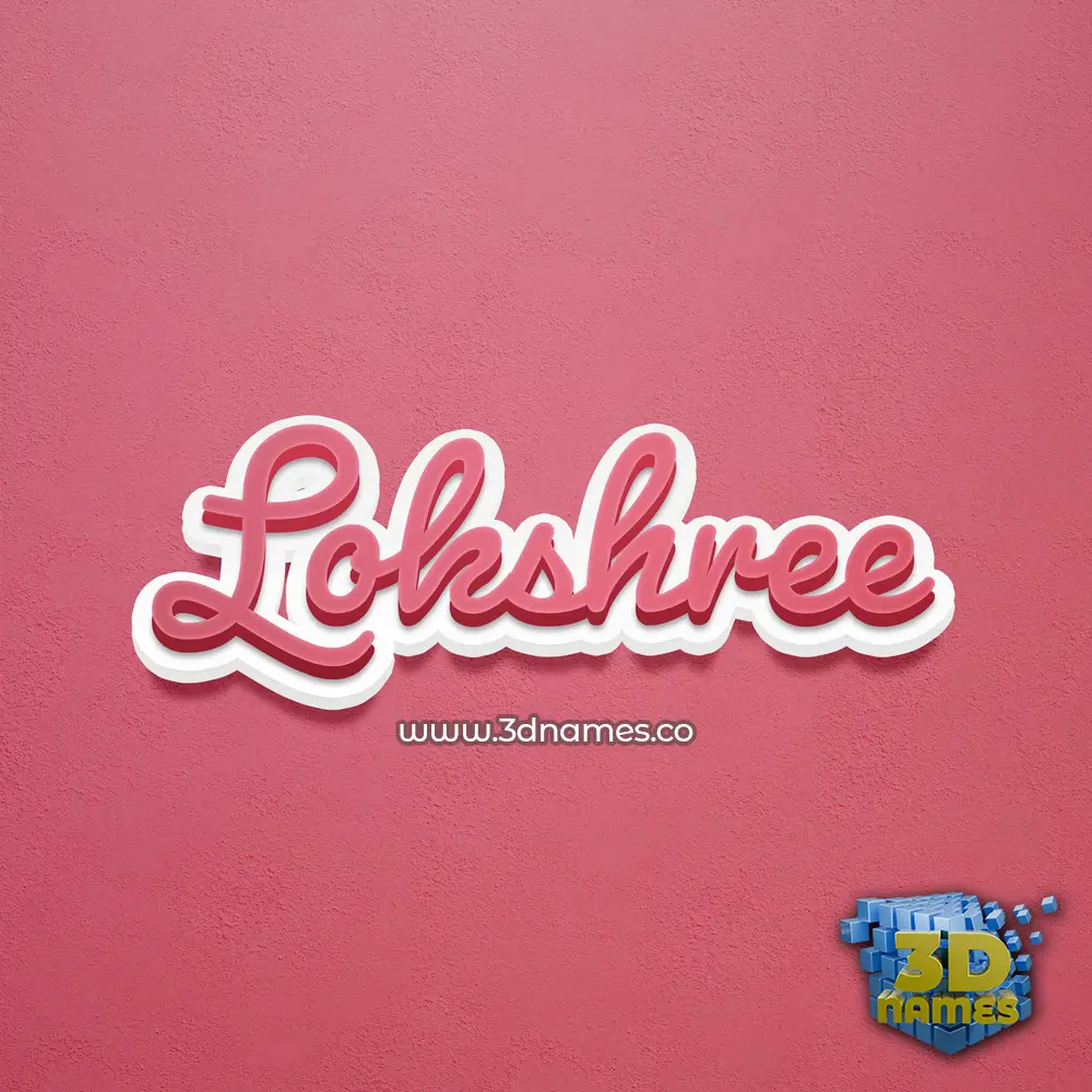 lokshree in Red Scribble style - 3D name wallpaper