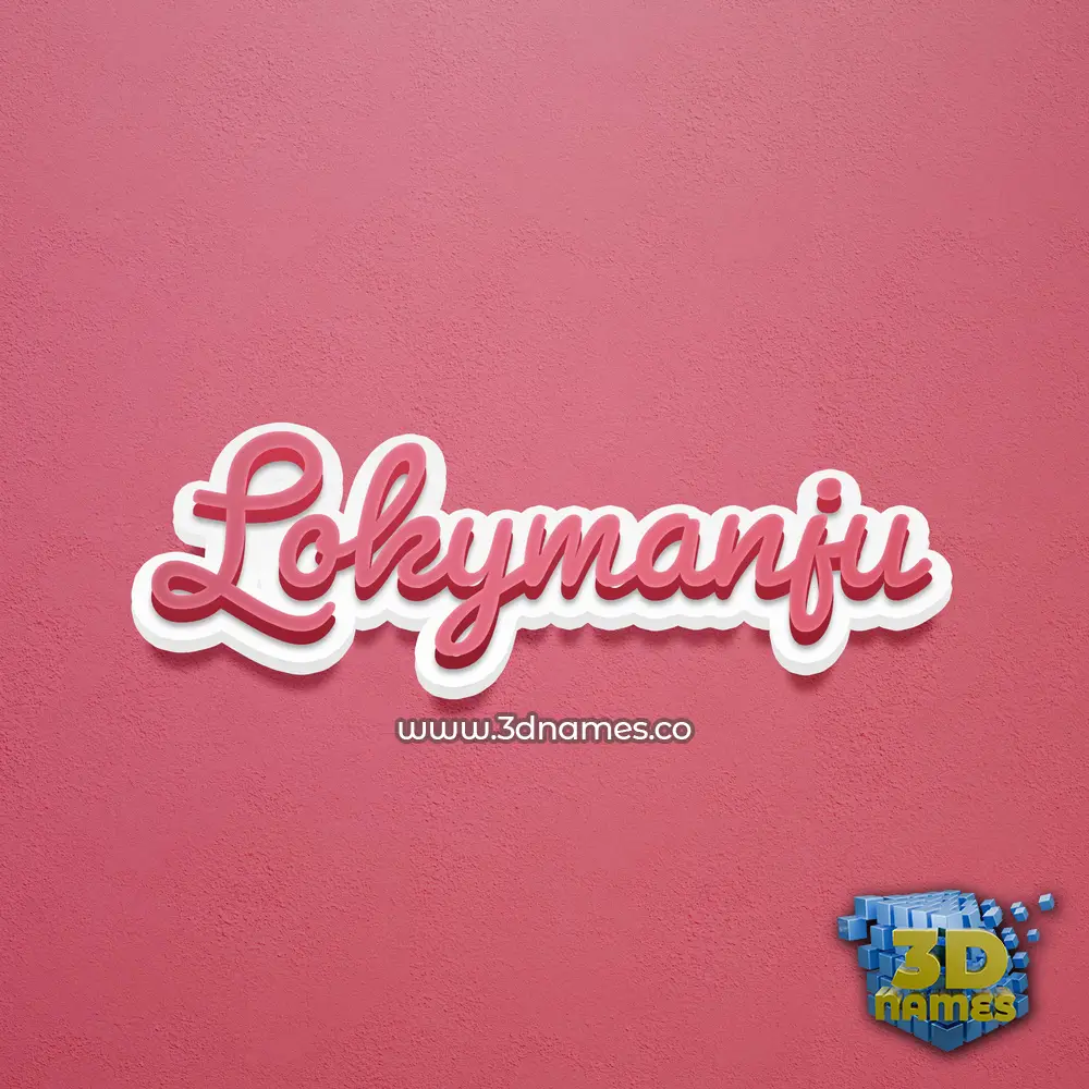 lokymanju in Red Scribble style - 3D name wallpaper