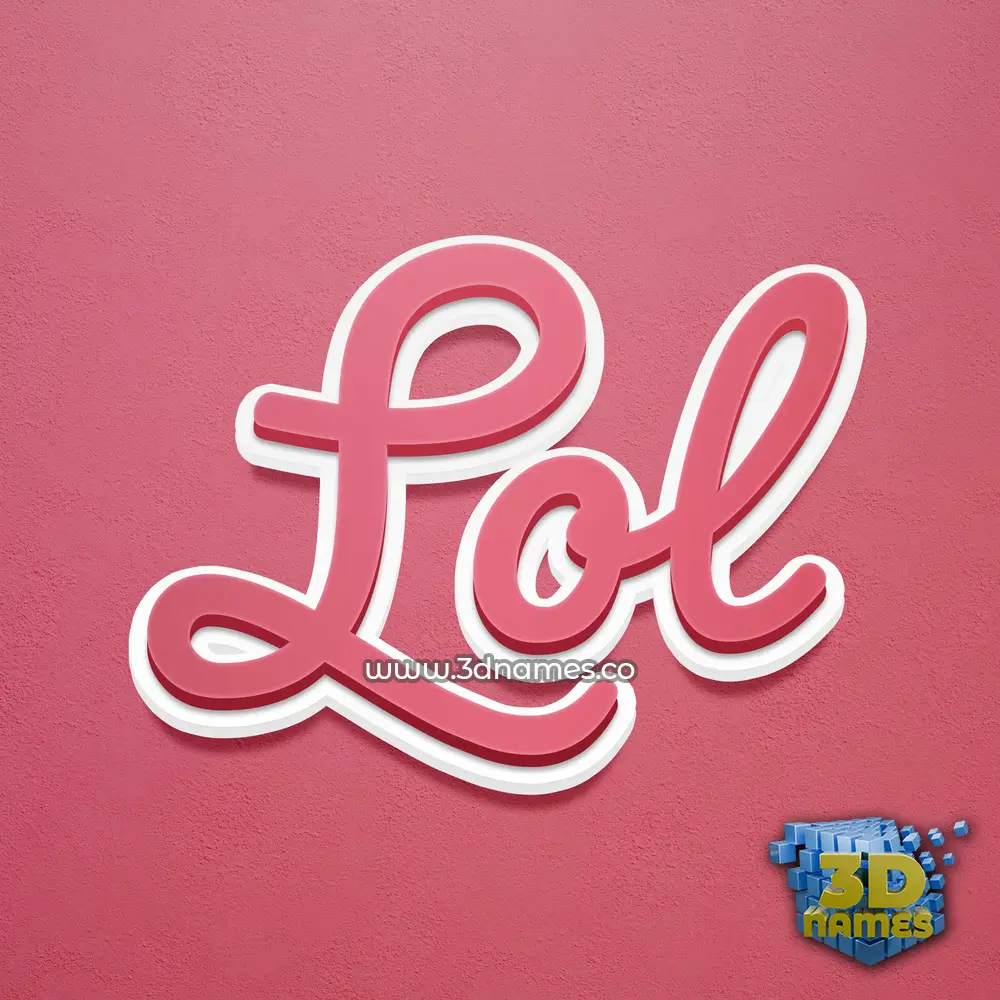 lol in Red Scribble style - 3D name wallpaper