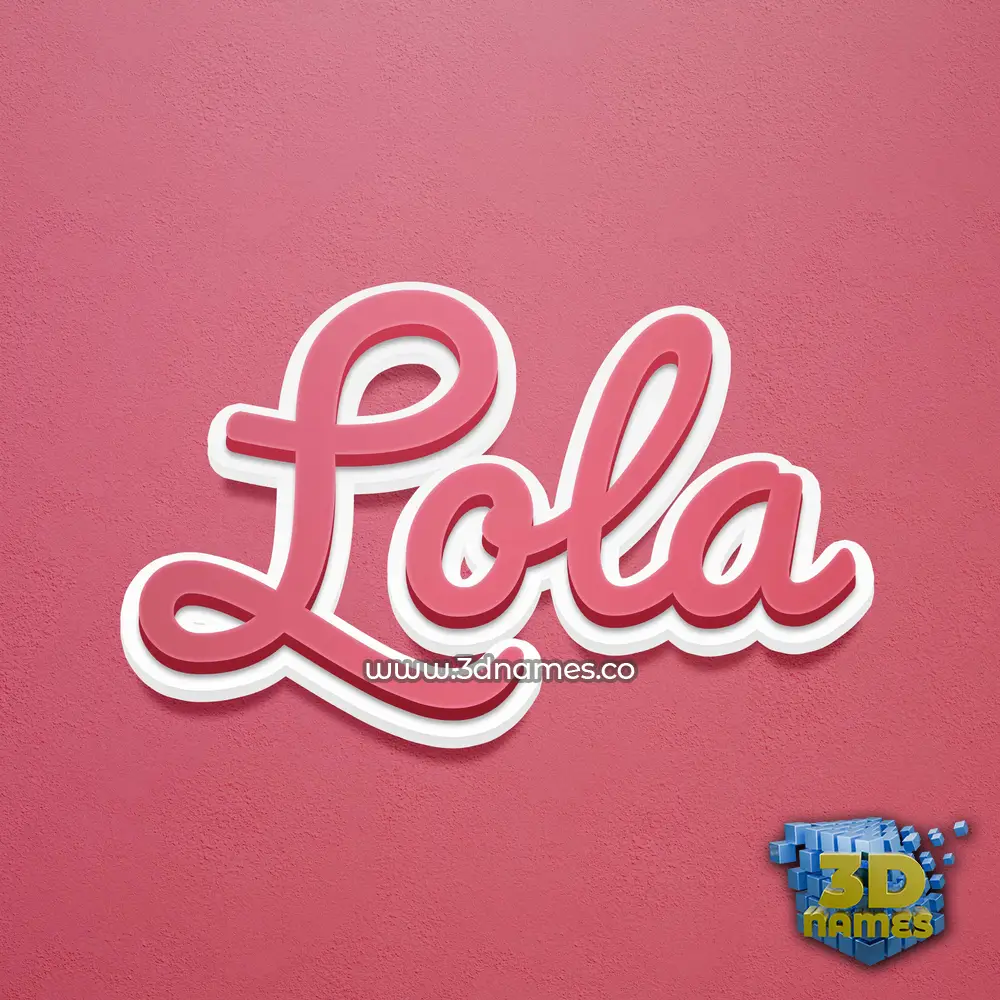 lola in Red Scribble style - 3D name wallpaper