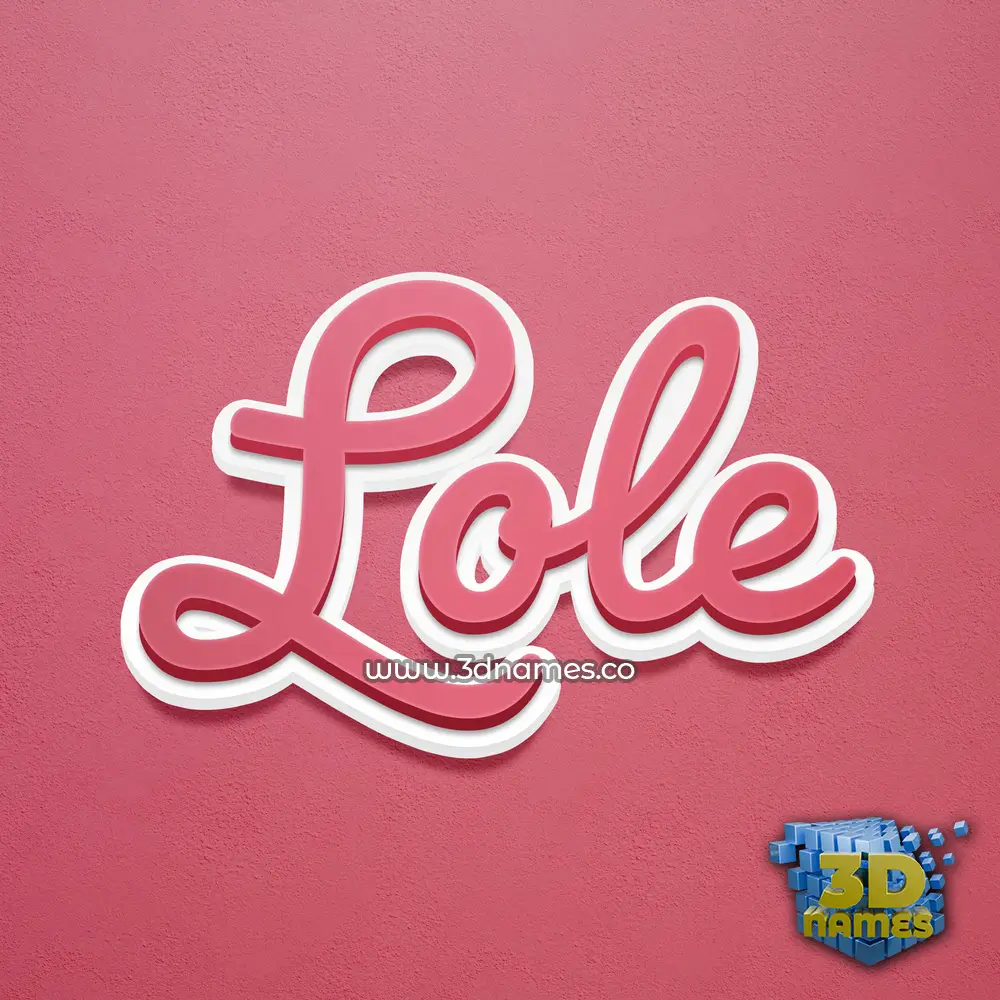 lole in Red Scribble style - 3D name wallpaper