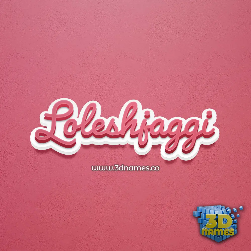 loleshjaggi in Red Scribble style - 3D name wallpaper