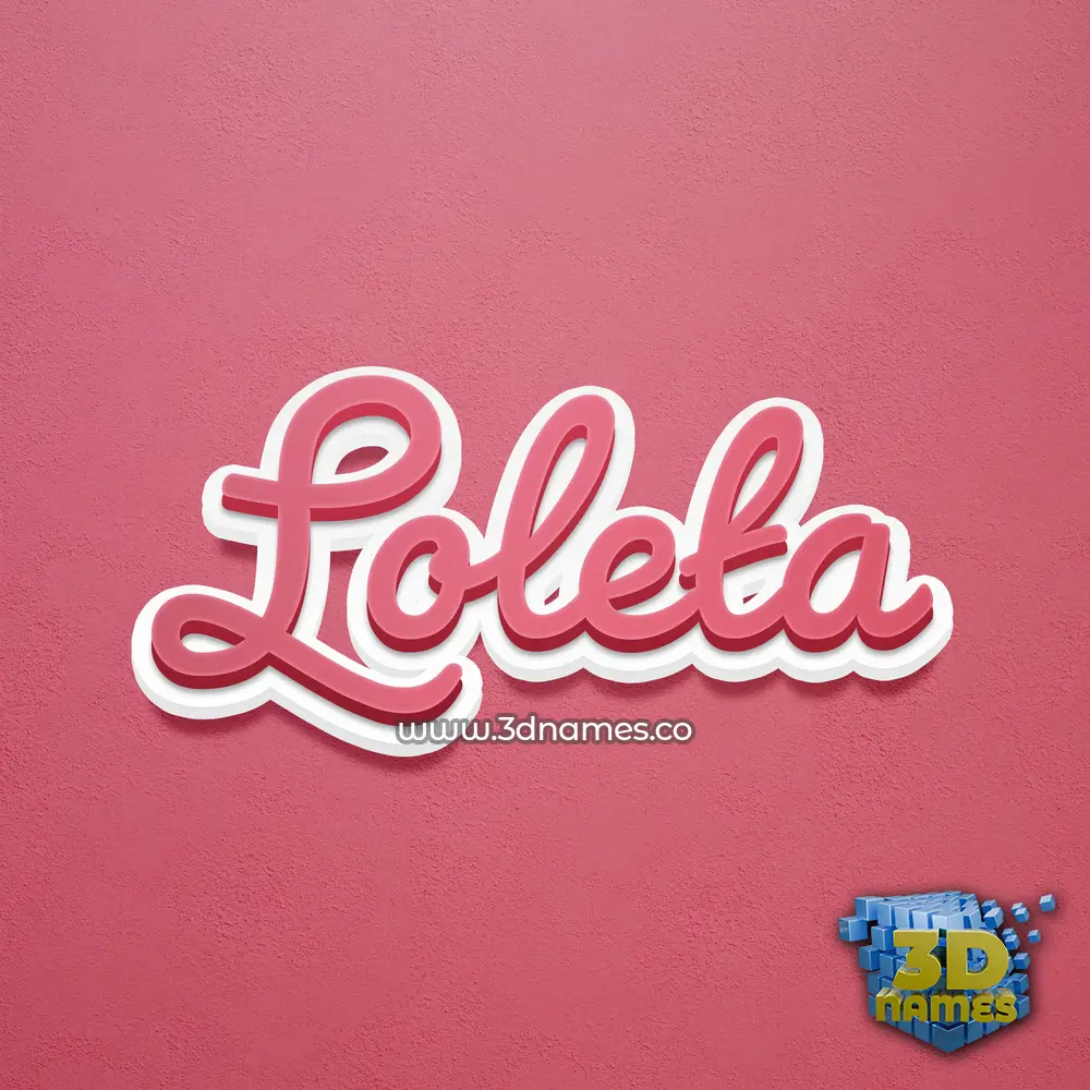 loleta in Red Scribble style - 3D name wallpaper