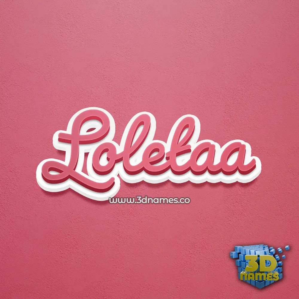 loletaa in Red Scribble style - 3D name wallpaper