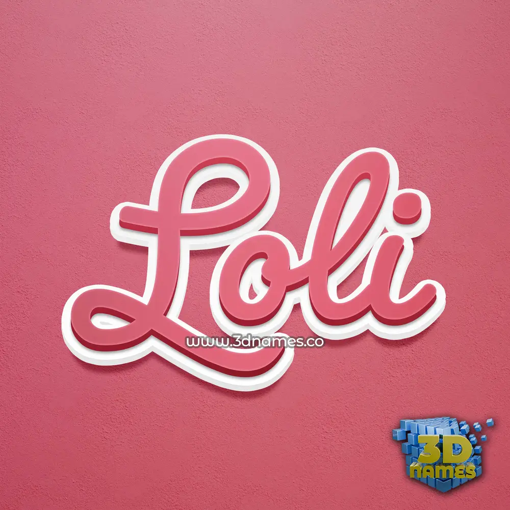 loli in Red Scribble style - 3D name wallpaper