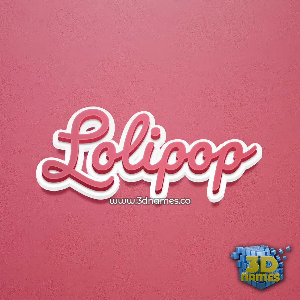 lolipop in Red Scribble style - 3D name wallpaper