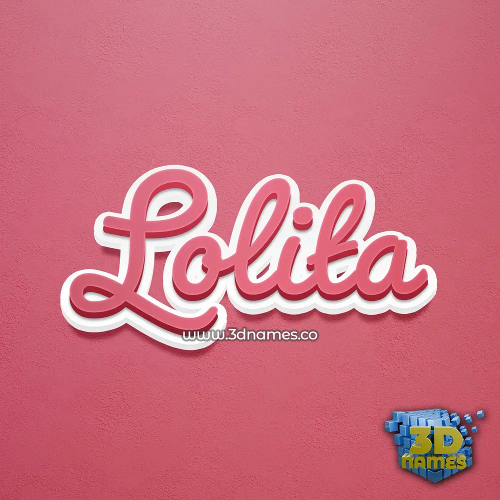 lolita in Red Scribble style - 3D name wallpaper