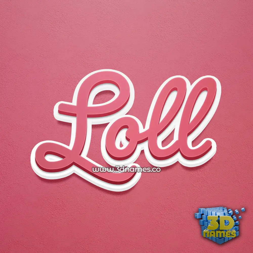 loll in Red Scribble style - 3D name wallpaper