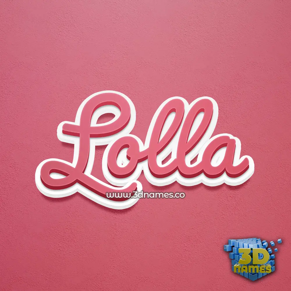 lolla in Red Scribble style - 3D name wallpaper
