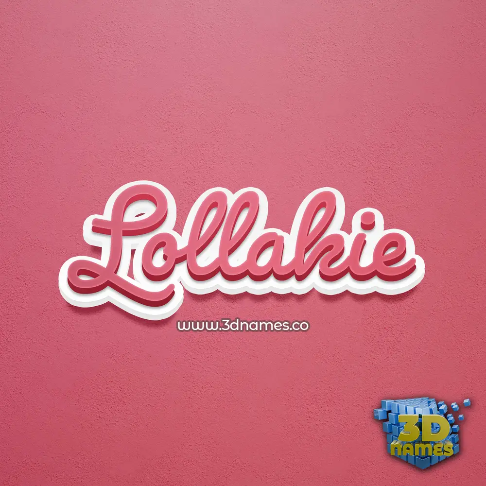 lollakie in Red Scribble style - 3D name wallpaper