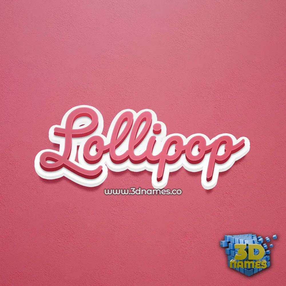 lollipop in Red Scribble style - 3D name wallpaper