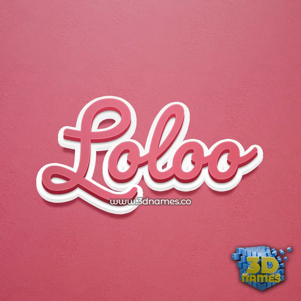 loloo in Red Scribble style - 3D name wallpaper